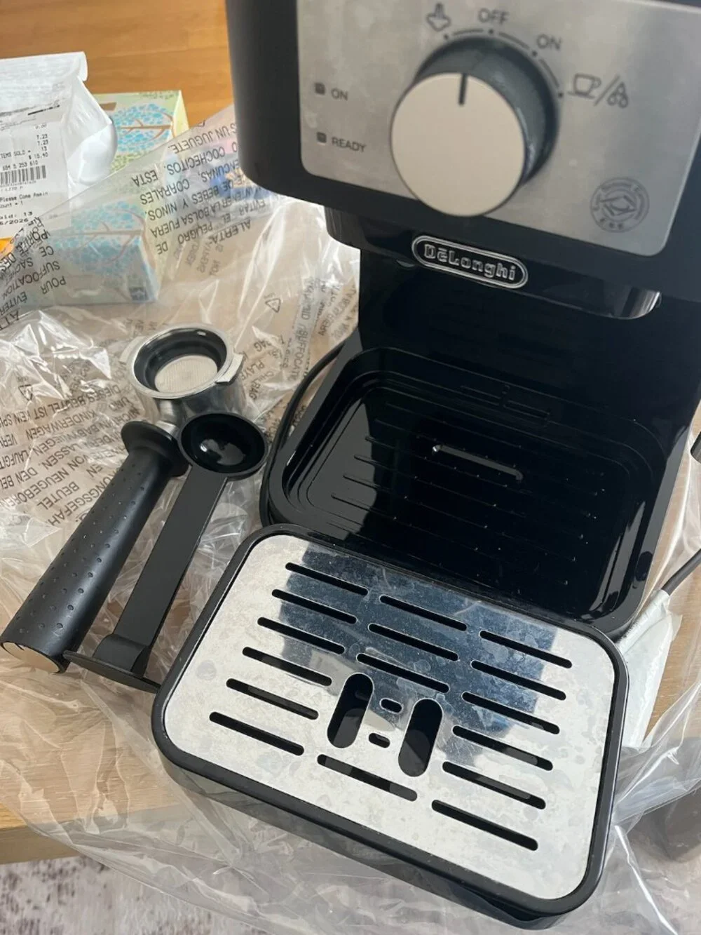 DeLonghi Stilosa Compact Manual Espresso Cappuccino Coffee Machine Black Silver